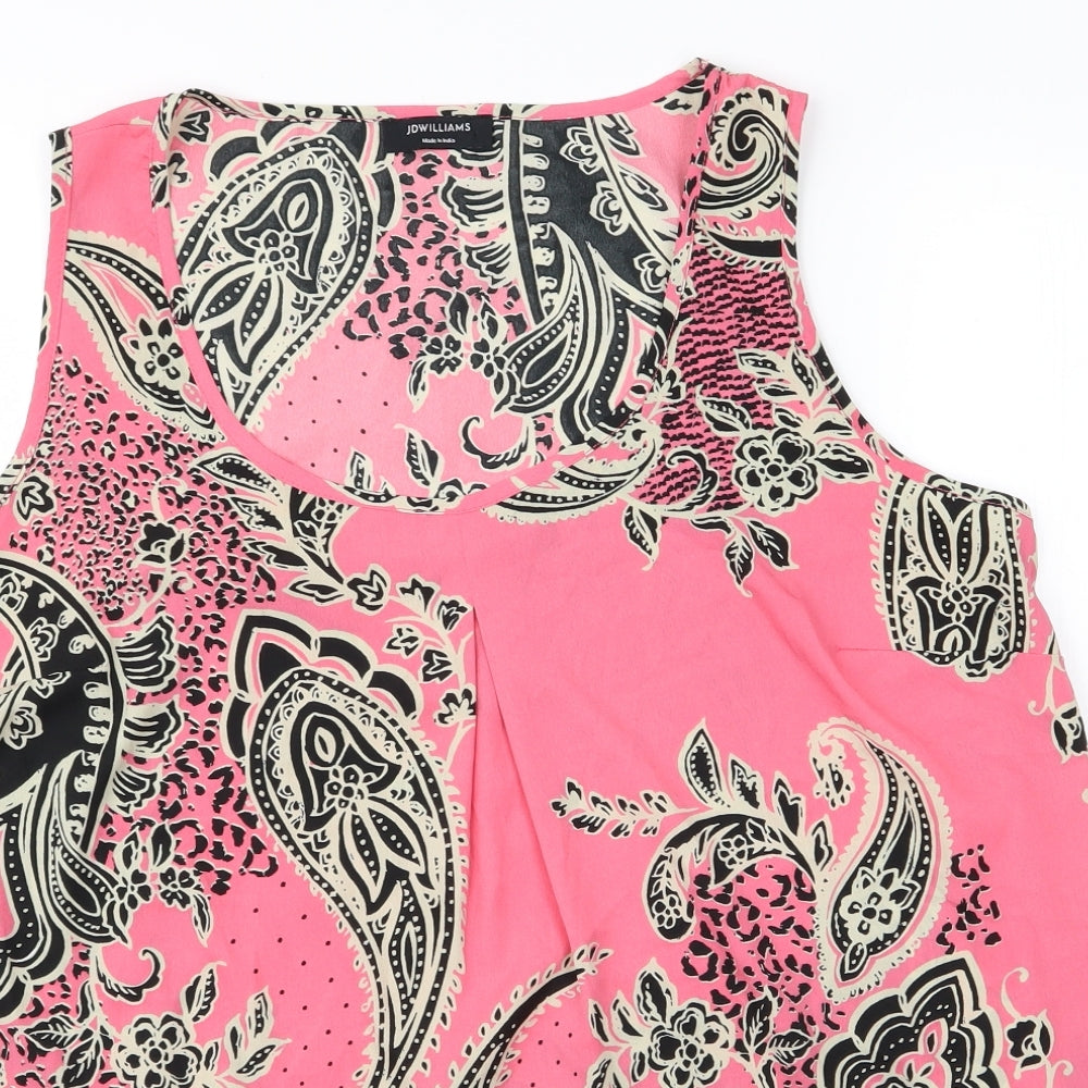 JD Williams Womens Pink Paisley  Basic Blouse Size 16