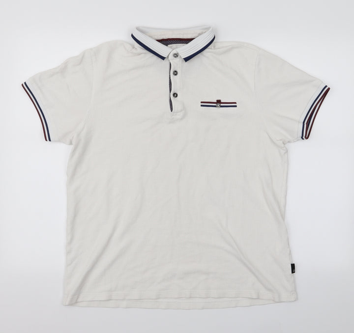 Burton Mens White Button-Up Size L