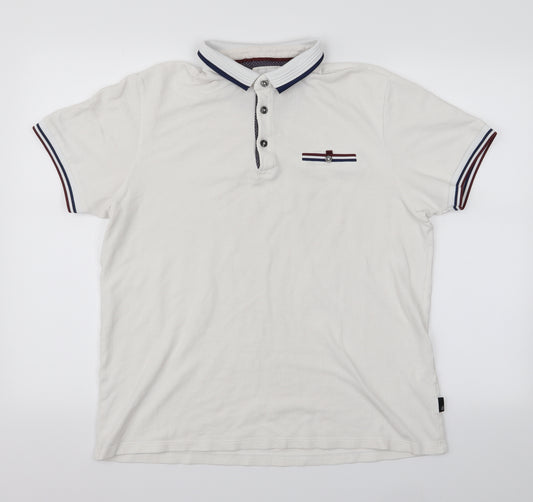 Front view of Burton men’s white button-up, size L
