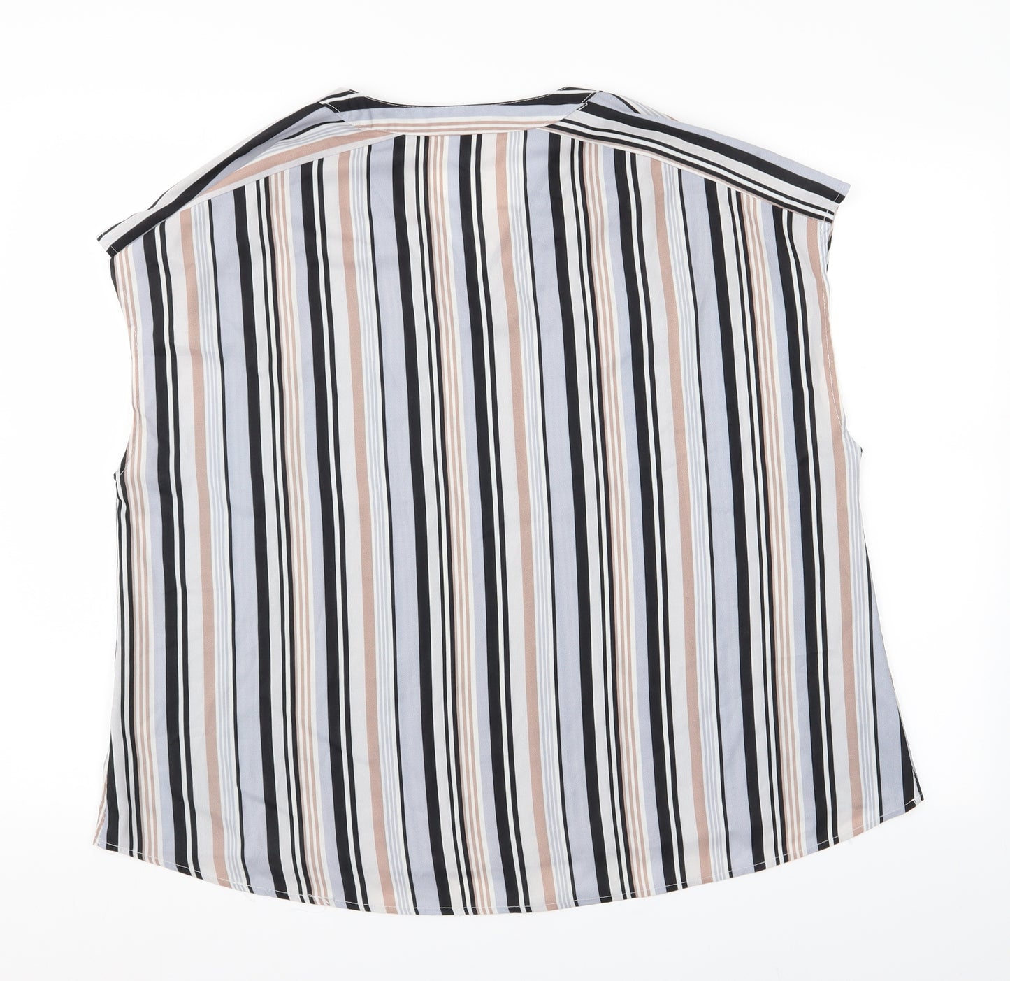 Preworn Womens Multicoloured Striped  Basic Blouse Size 2XL