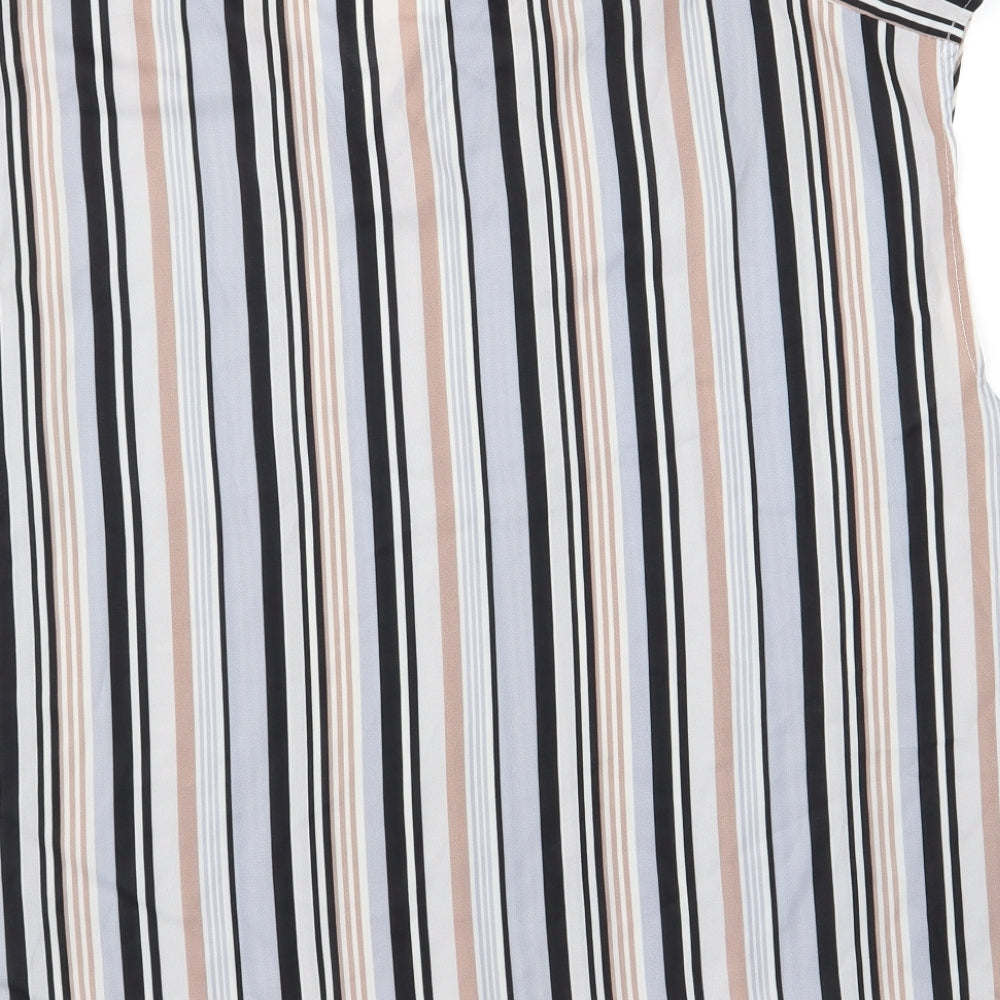 Preworn Womens Multicoloured Striped  Basic Blouse Size 2XL