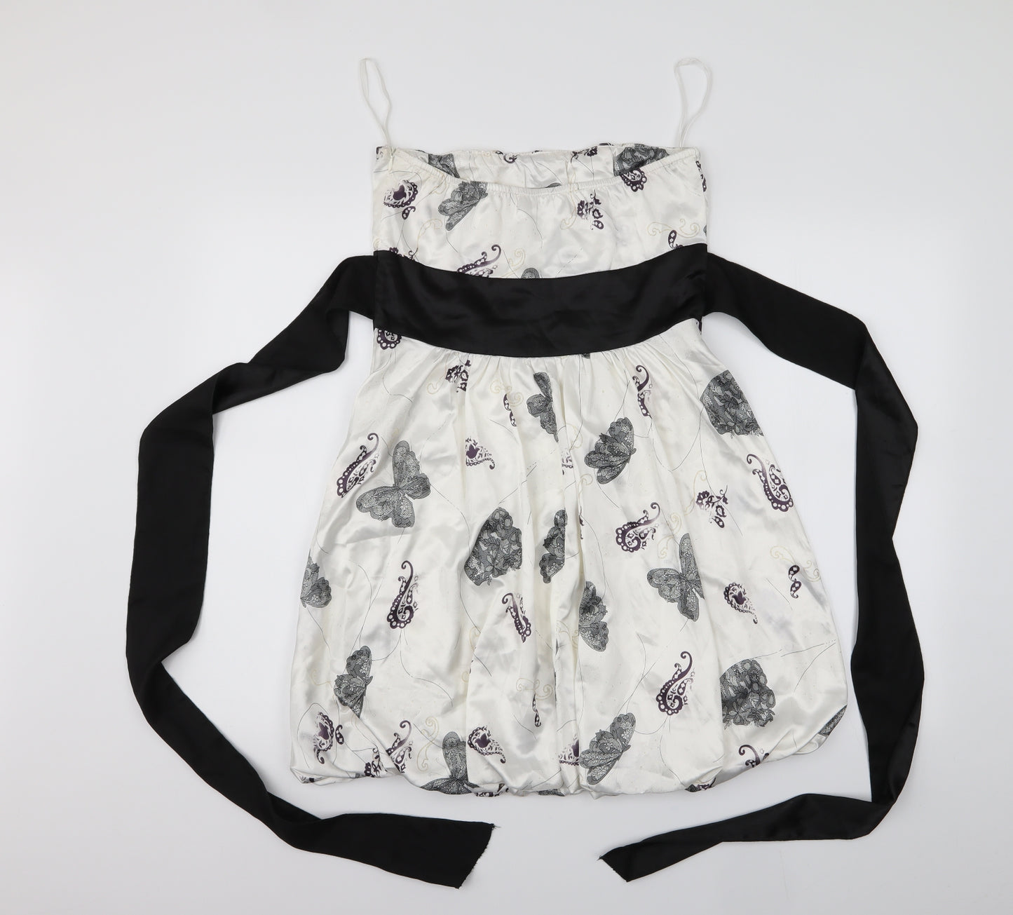 QED London Womens White Paisley  A-Line  Size S