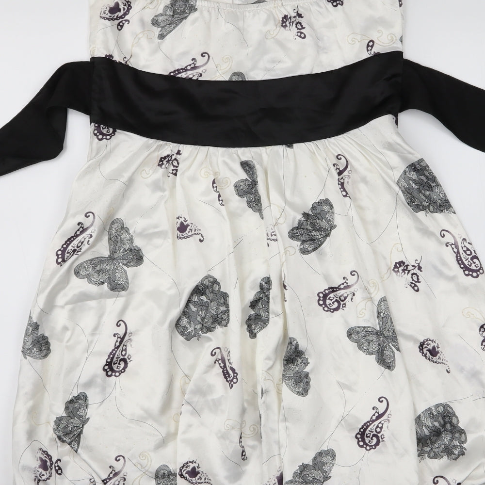 QED London Womens White Paisley  A-Line  Size S