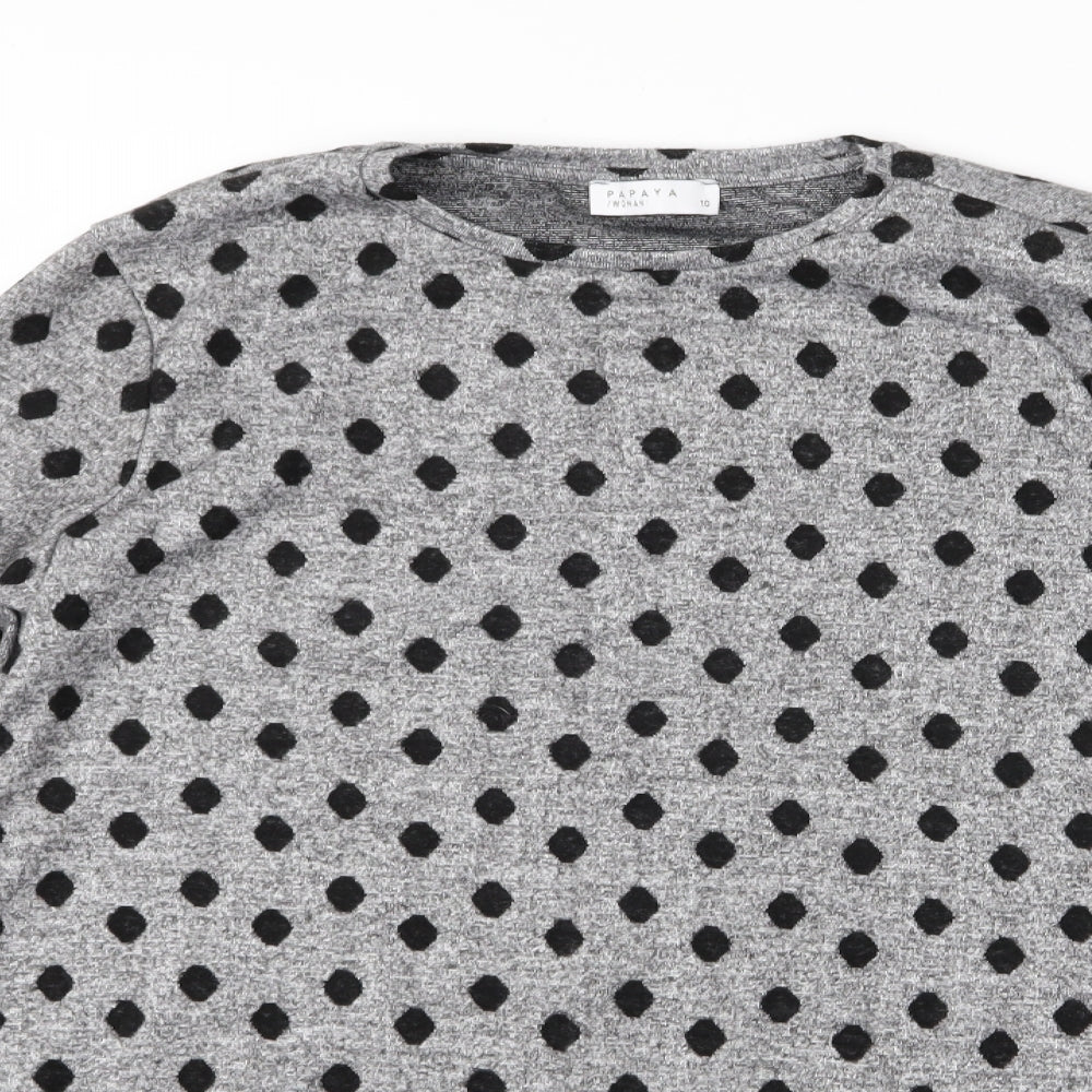 Papaya Womens Grey Argyle/Diamond  Pullover Jumper Size 10