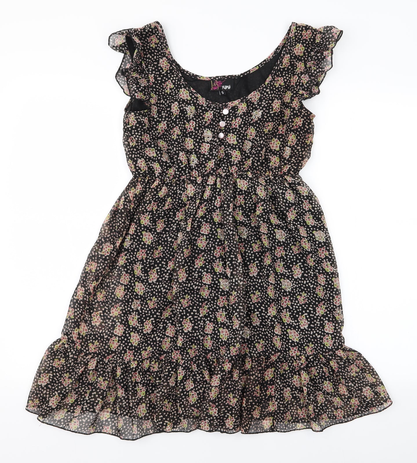 Yumi Womens Beige Fair Isle  A-Line  Size S