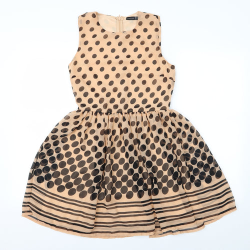 Atmophere Womens Orange Polka Dot  A-Line  Size 10