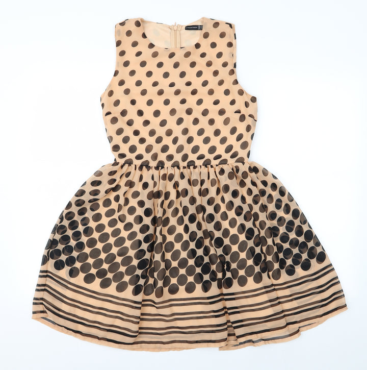 Atmophere Womens Orange Polka Dot  A-Line  Size 10