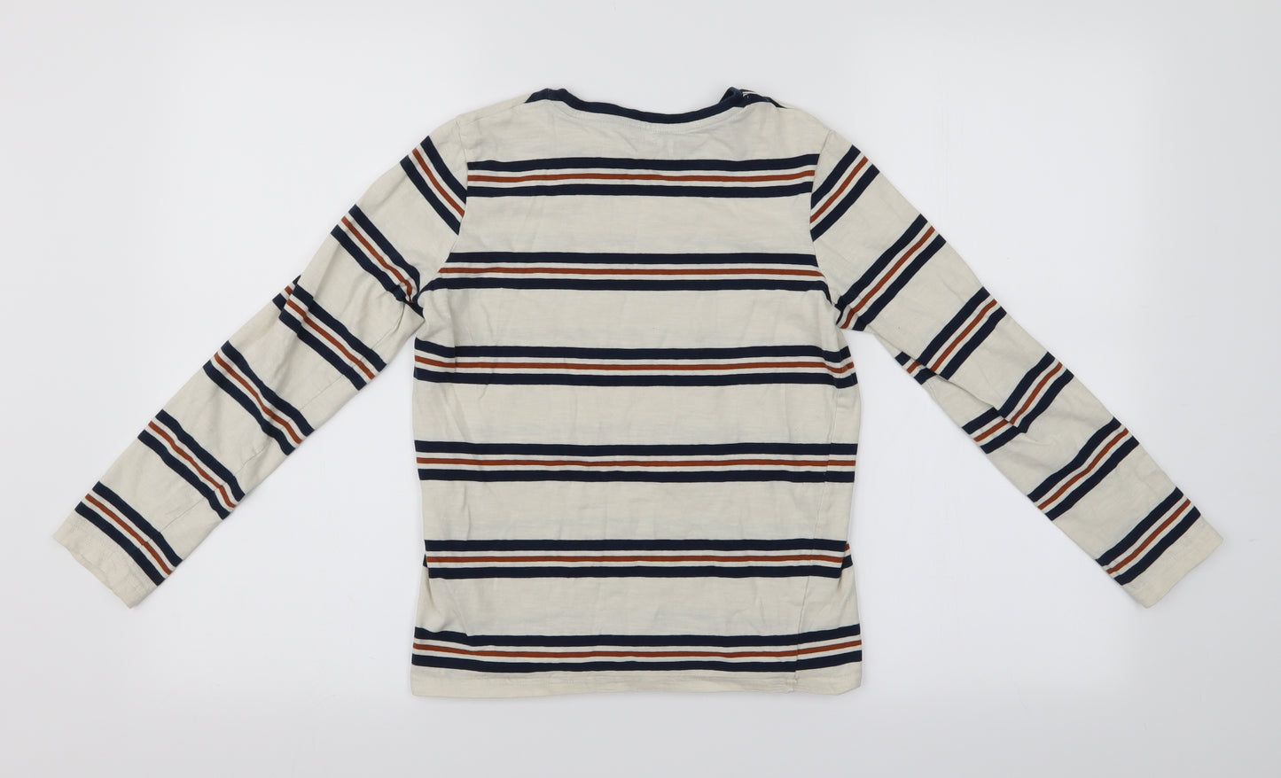 TU Boys Beige Striped  Basic T-Shirt Size 11 Years