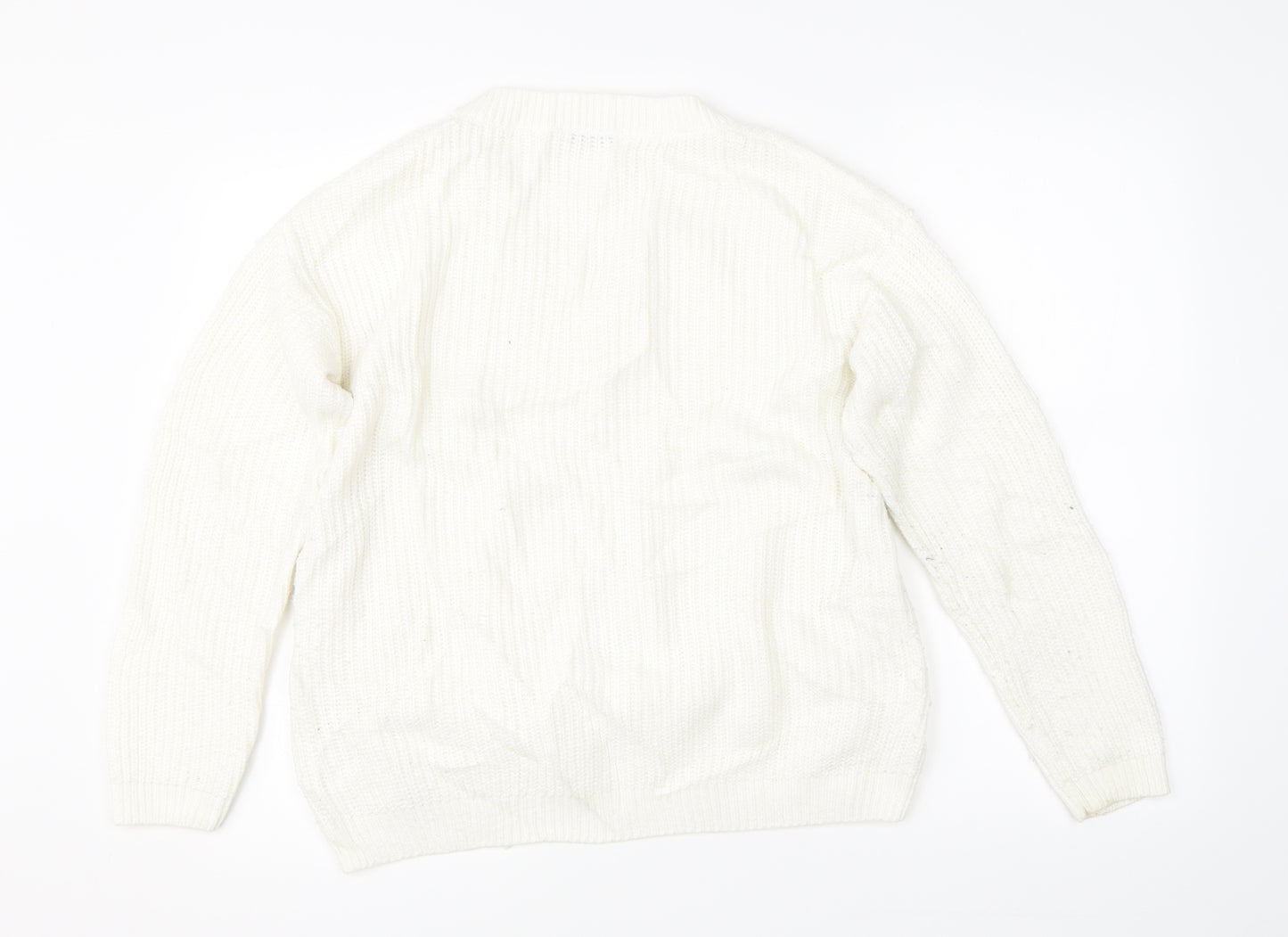 TU Womens White  Knit Pullover Jumper Size 14