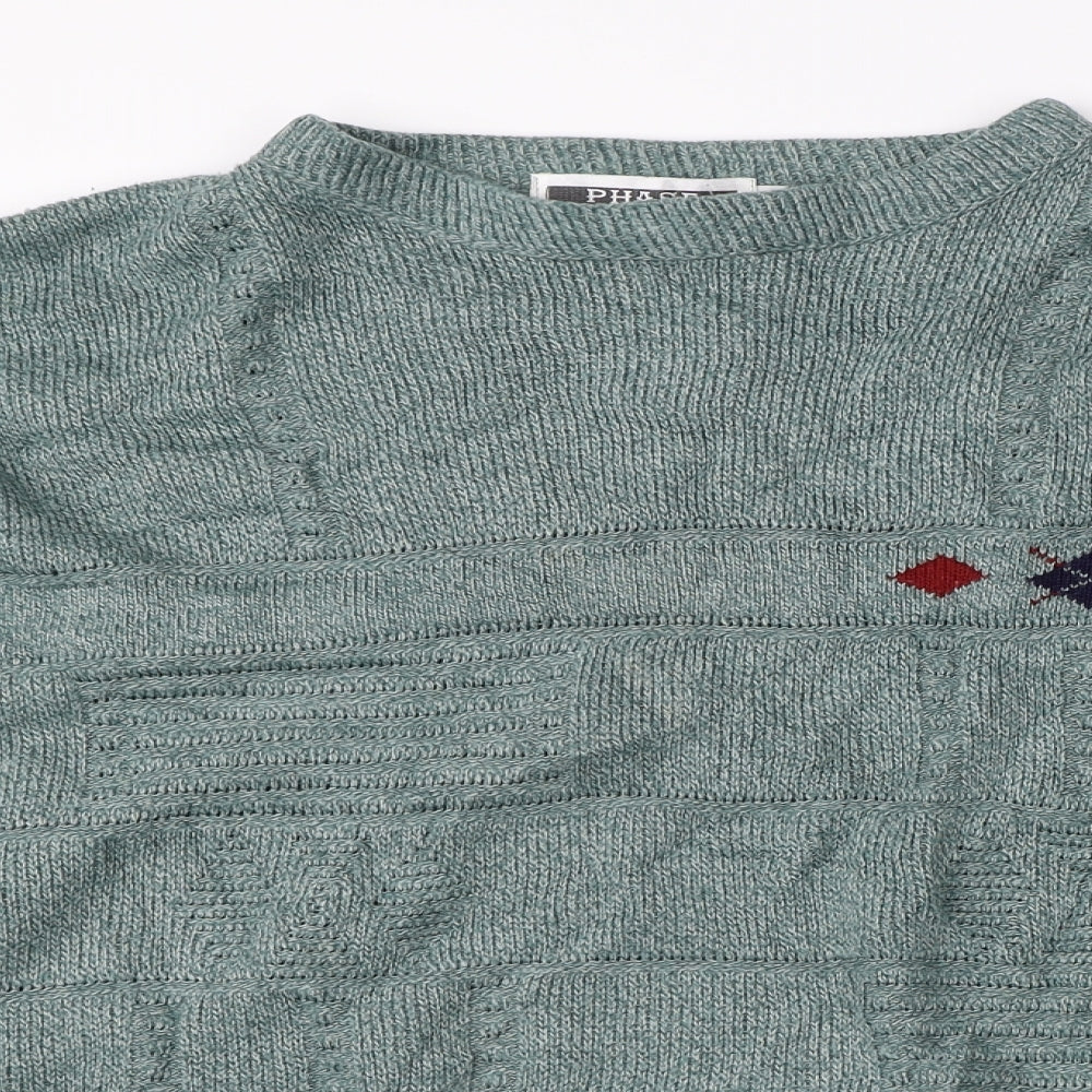 Phase Womens Green  Knit Pullover Jumper Size XL