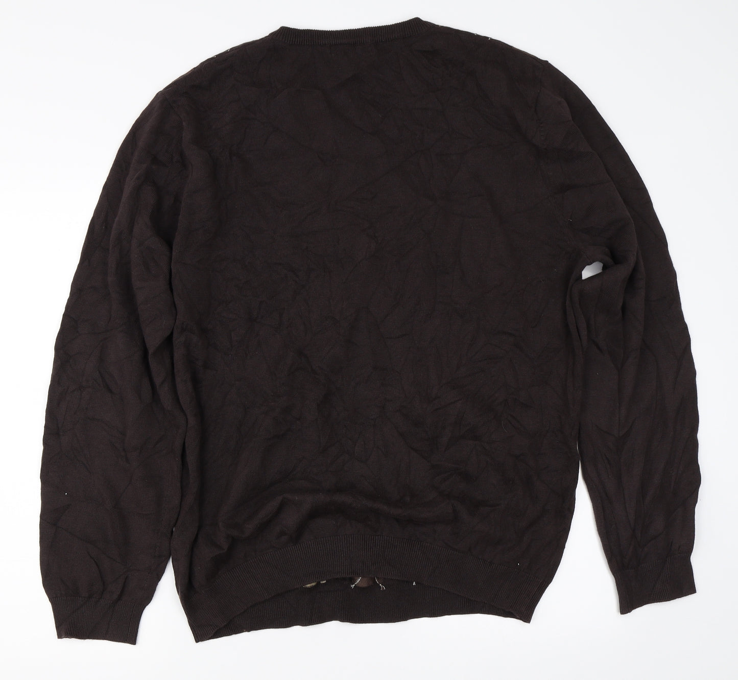 George Mens Brown Argyle/Diamond  Pullover Jumper Size L