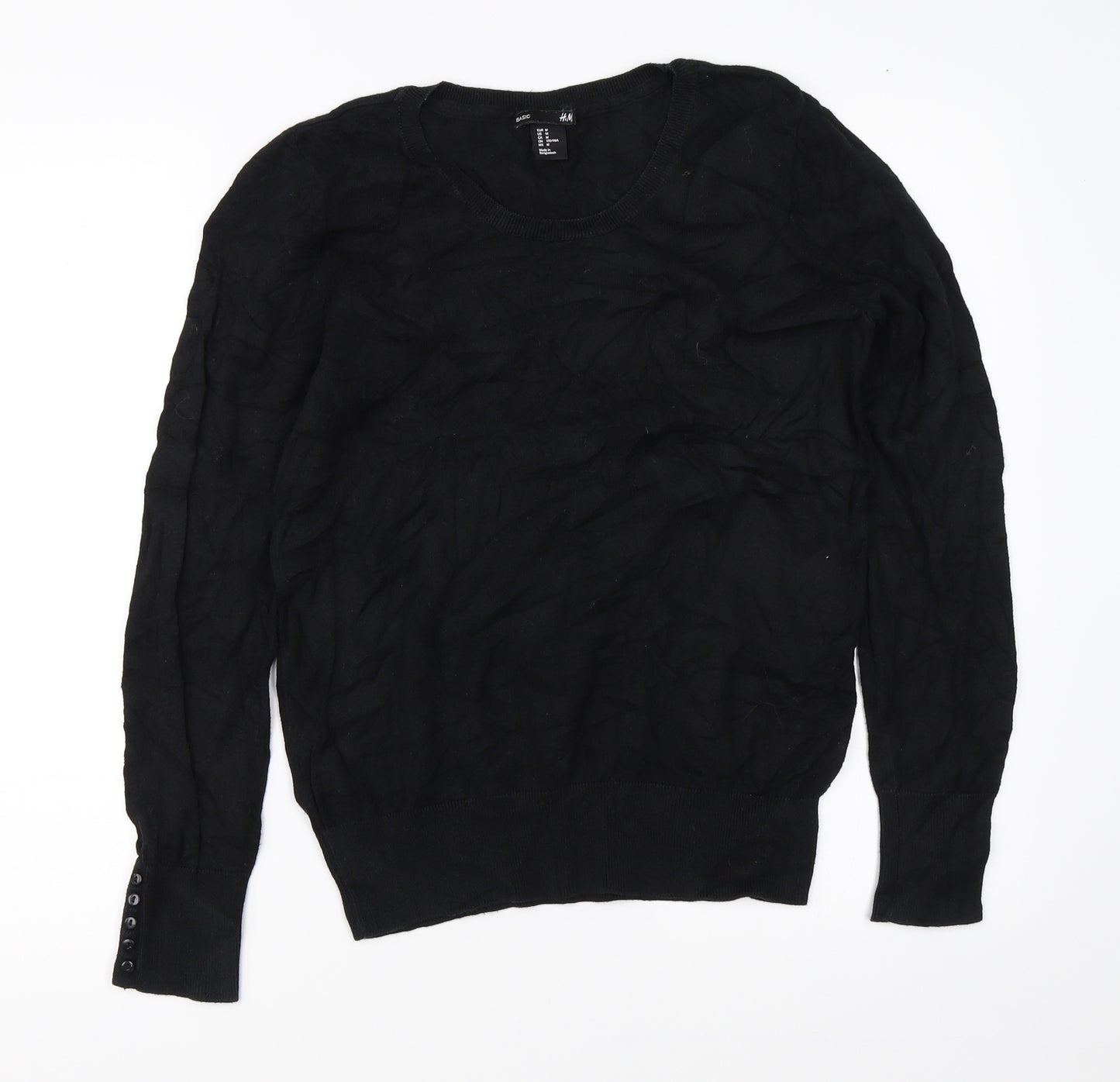 H&M Womens Black   Pullover Jumper Size M