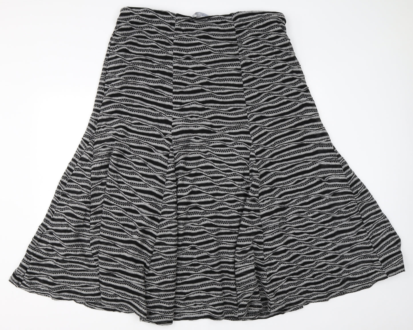 Per Una Womens Black Striped  A-Line Skirt Size 18