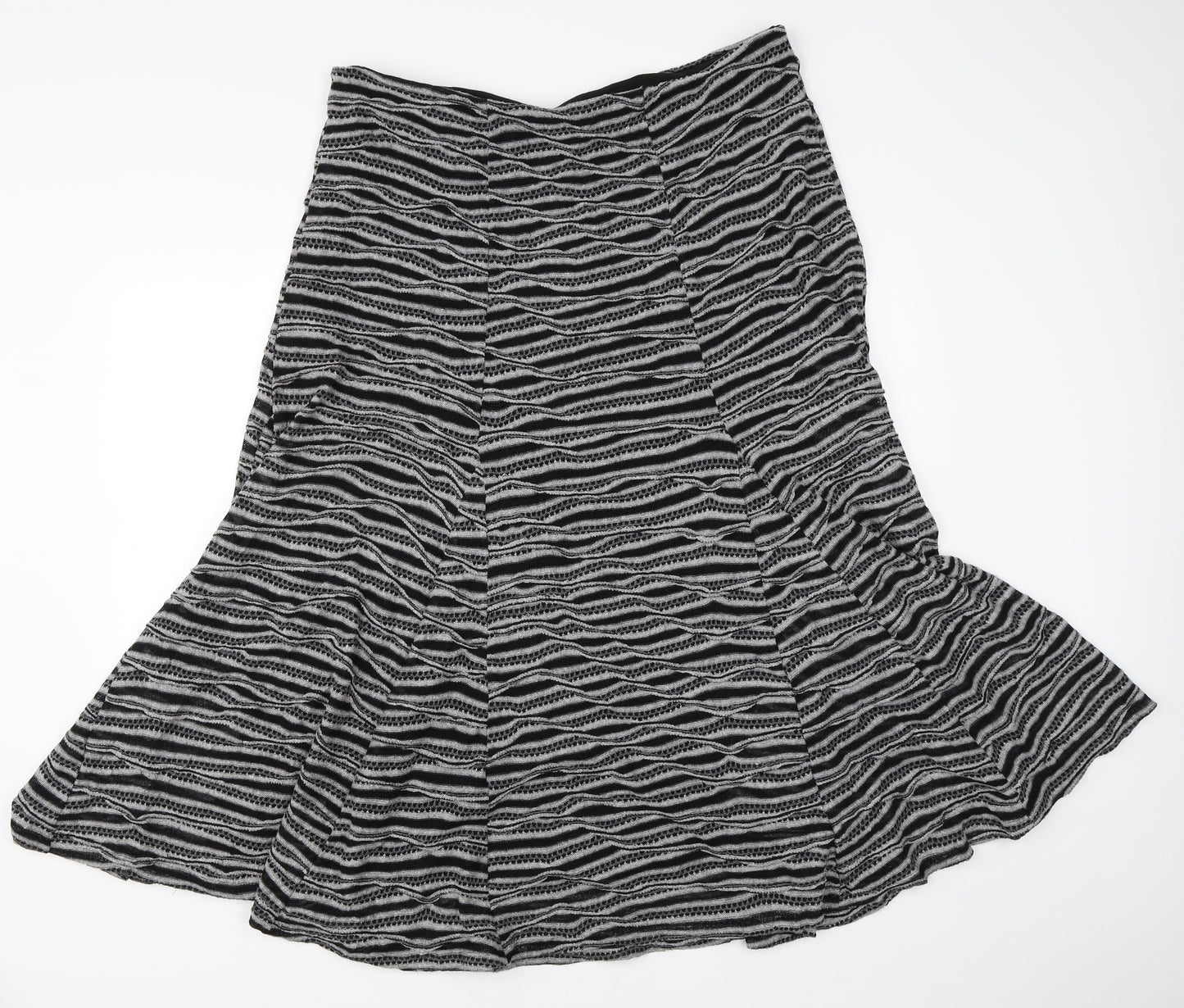 Per Una Womens Black Striped  A-Line Skirt Size 18