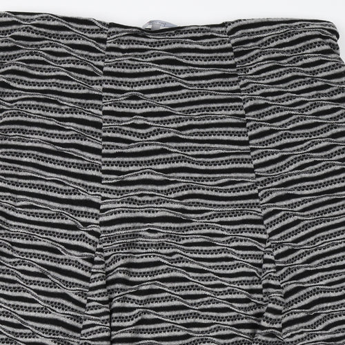 Per Una Womens Black Striped  A-Line Skirt Size 18