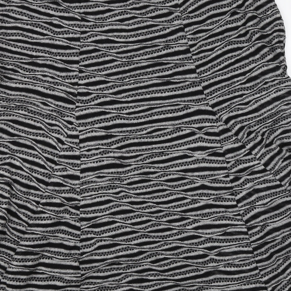 Per Una Womens Black Striped  A-Line Skirt Size 18