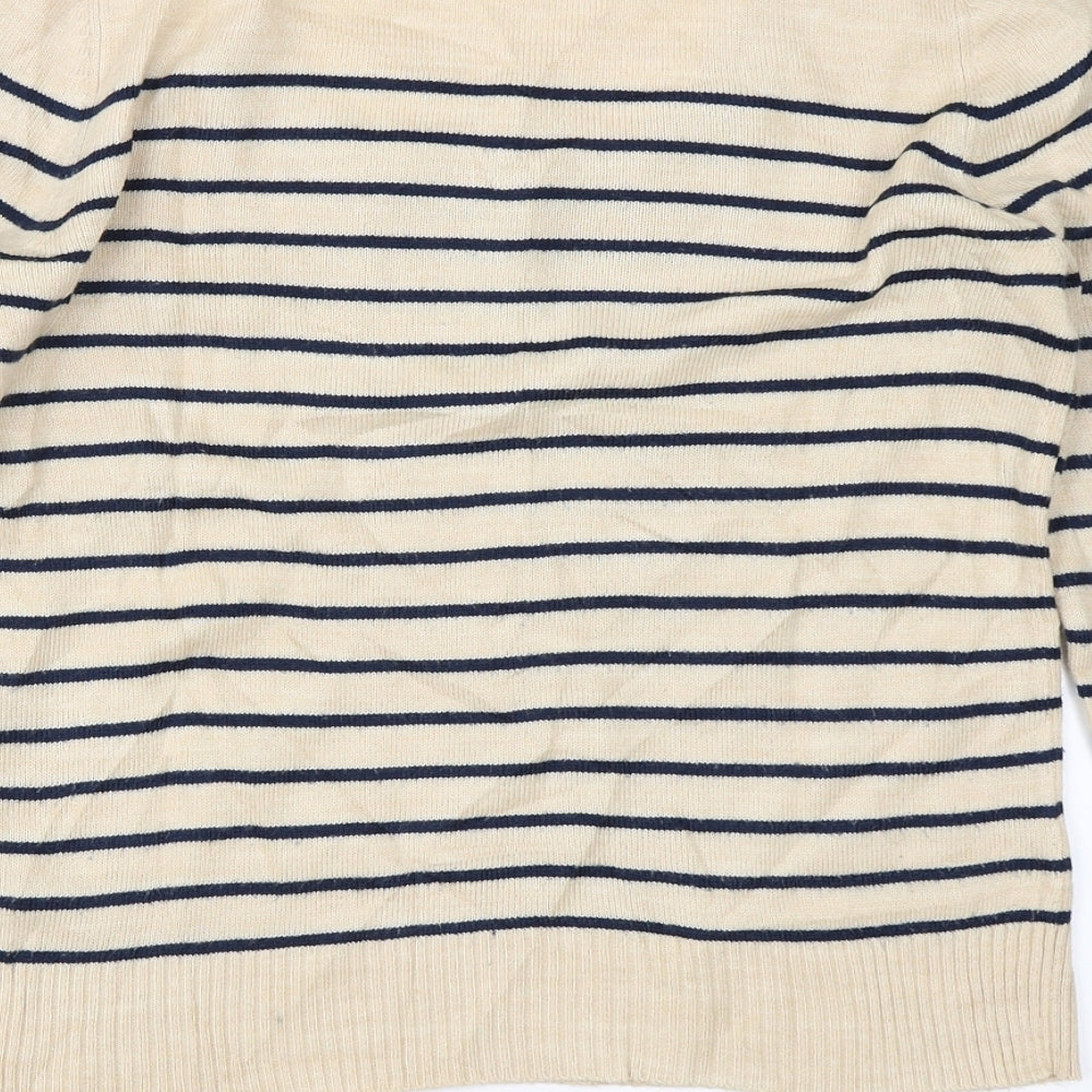 Papaya Womens Beige Striped  Pullover Jumper Size 12