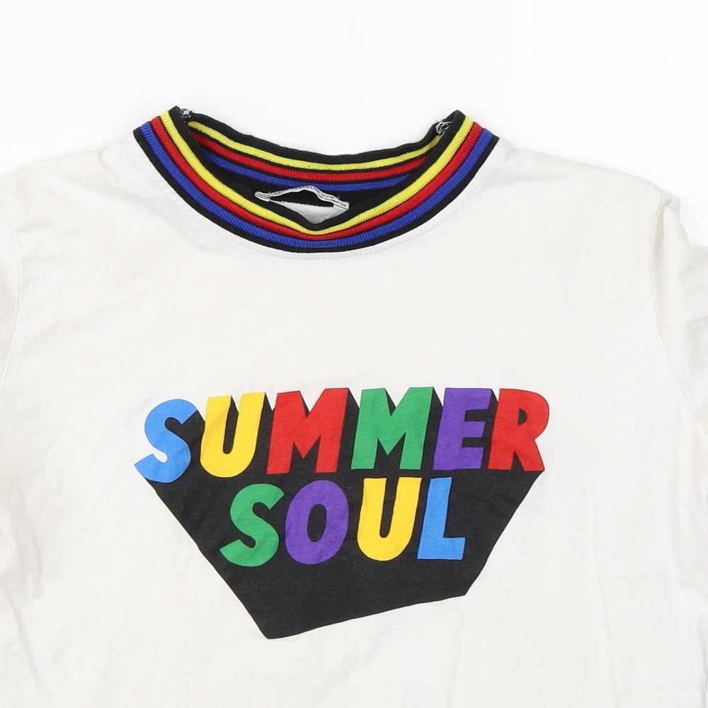 Zara Womens White   Basic T-Shirt Size S  - summer soul