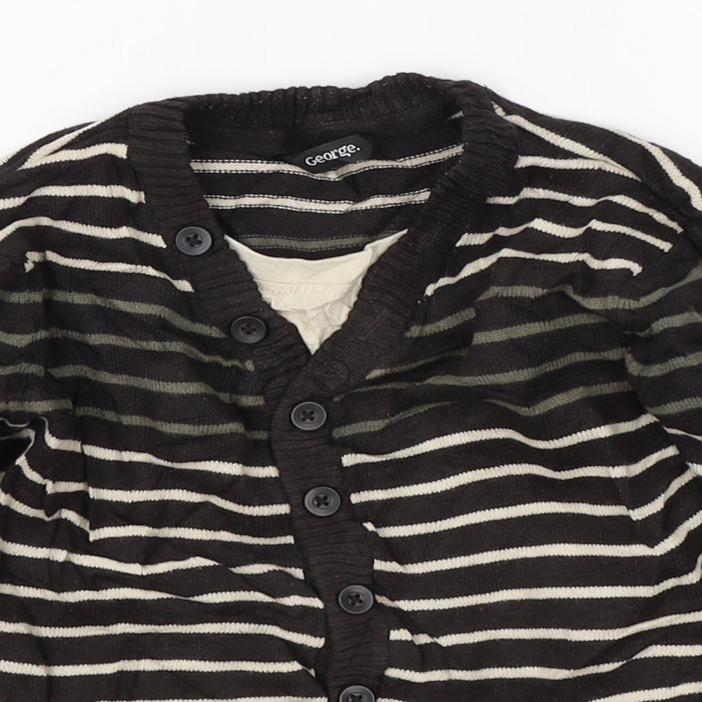 George Boys Brown Striped  Pullover Jumper Size 2-3 Years