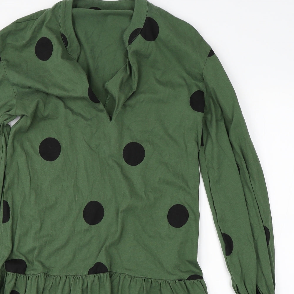 ASOS Womens Green Polka Dot  Shift  Size 10