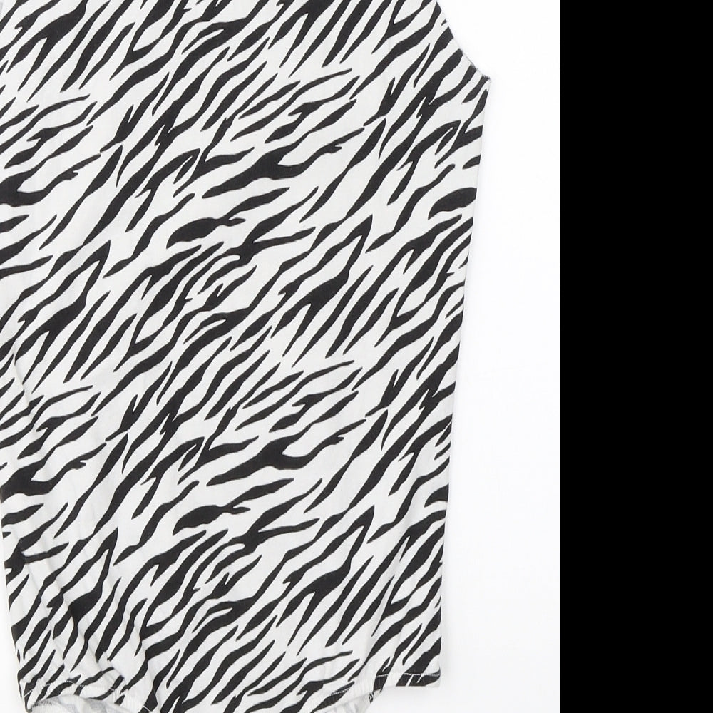 ASOS Womens White Animal Print  Romper One-Piece Size 10