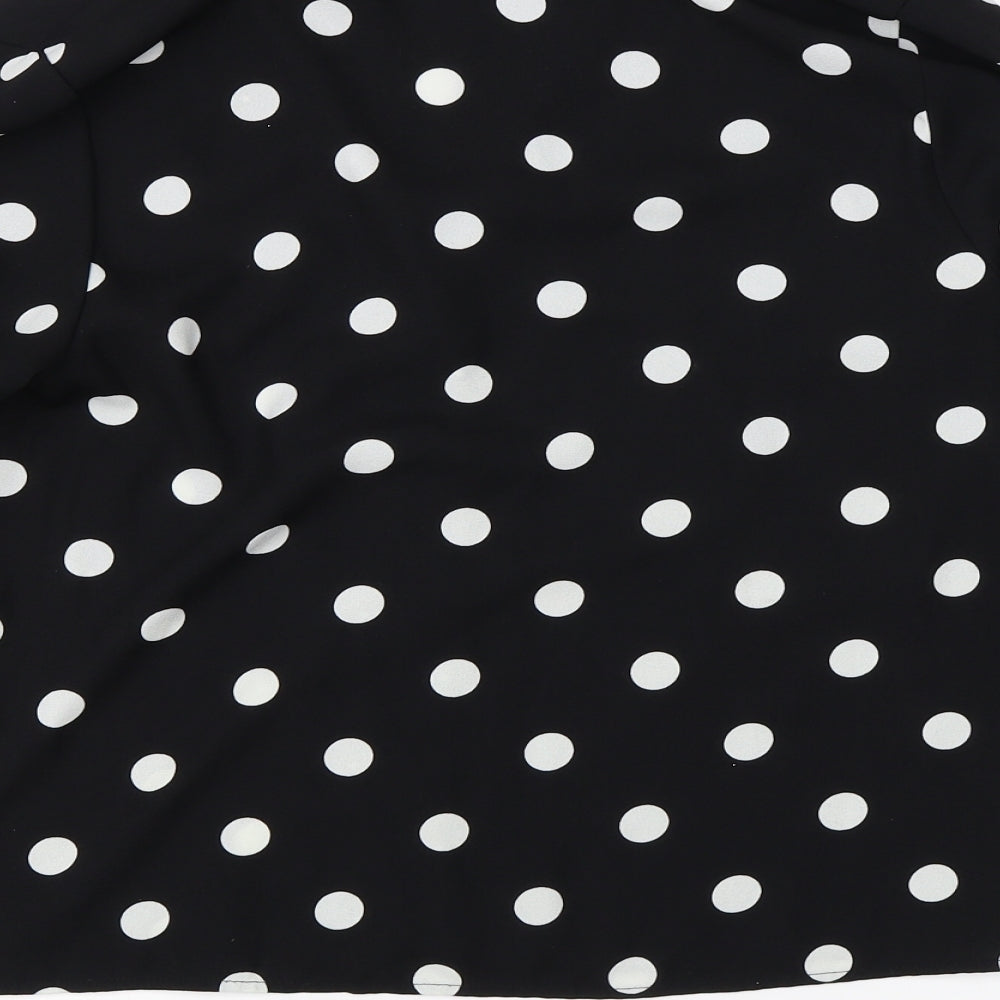New Look Womens Black Polka Dot  Basic Blouse Size 10
