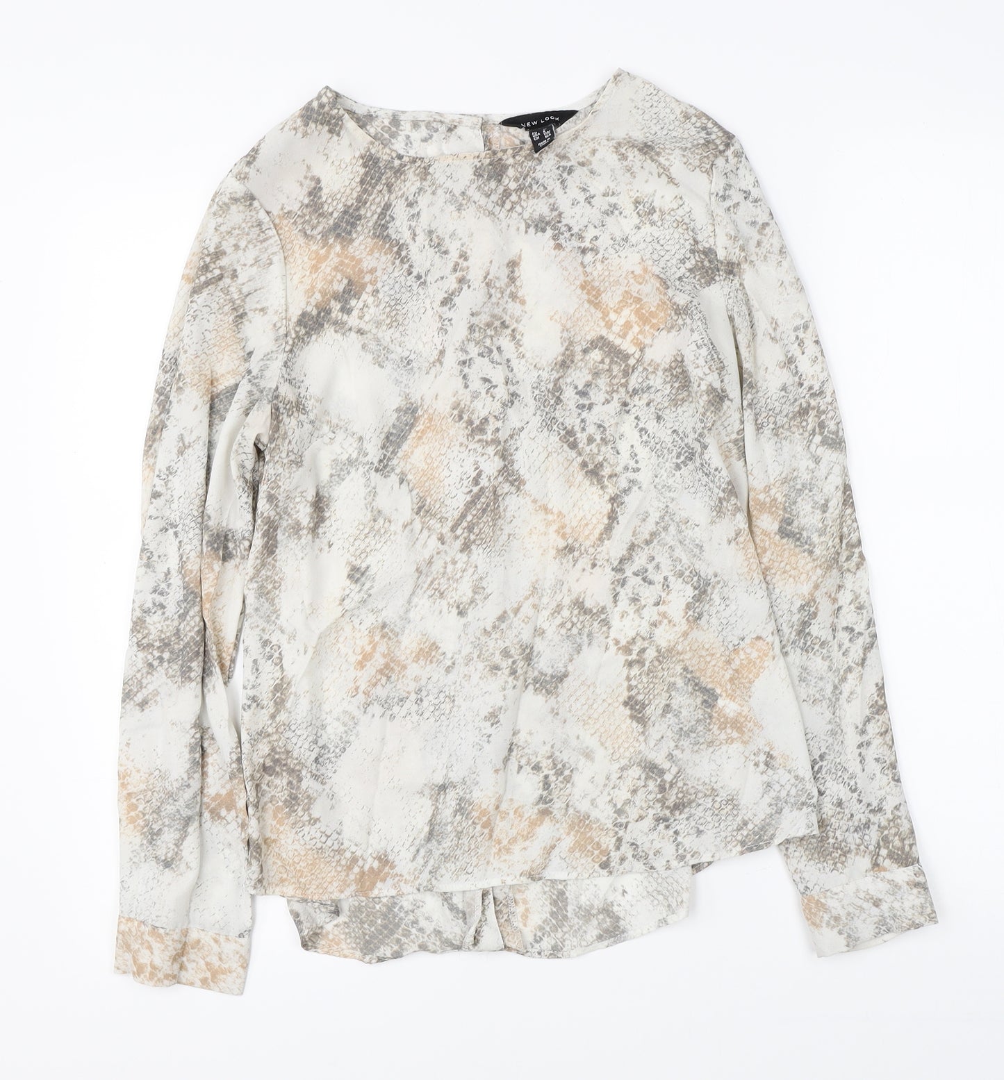 New Look Womens Beige Animal Print  Basic Blouse Size 12