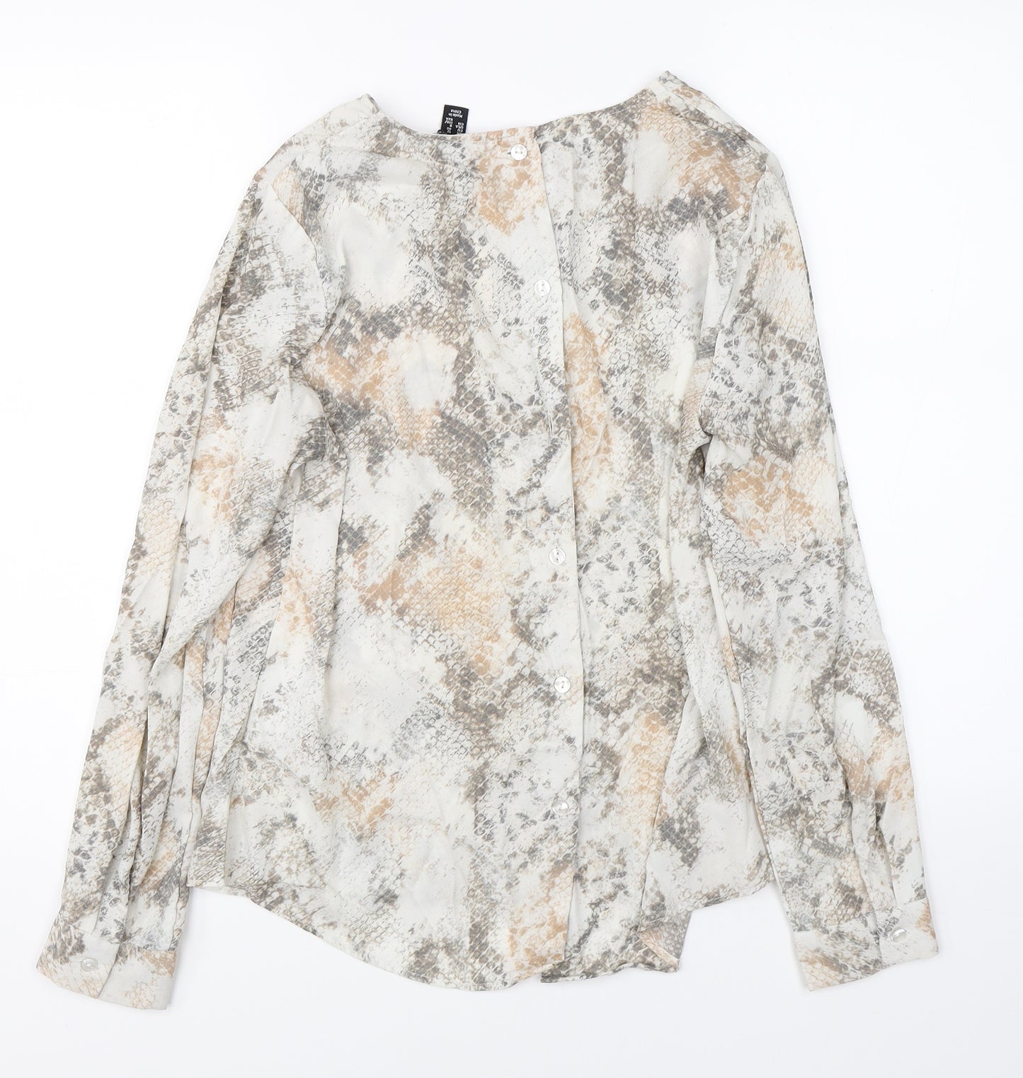 New Look Womens Beige Animal Print  Basic Blouse Size 12