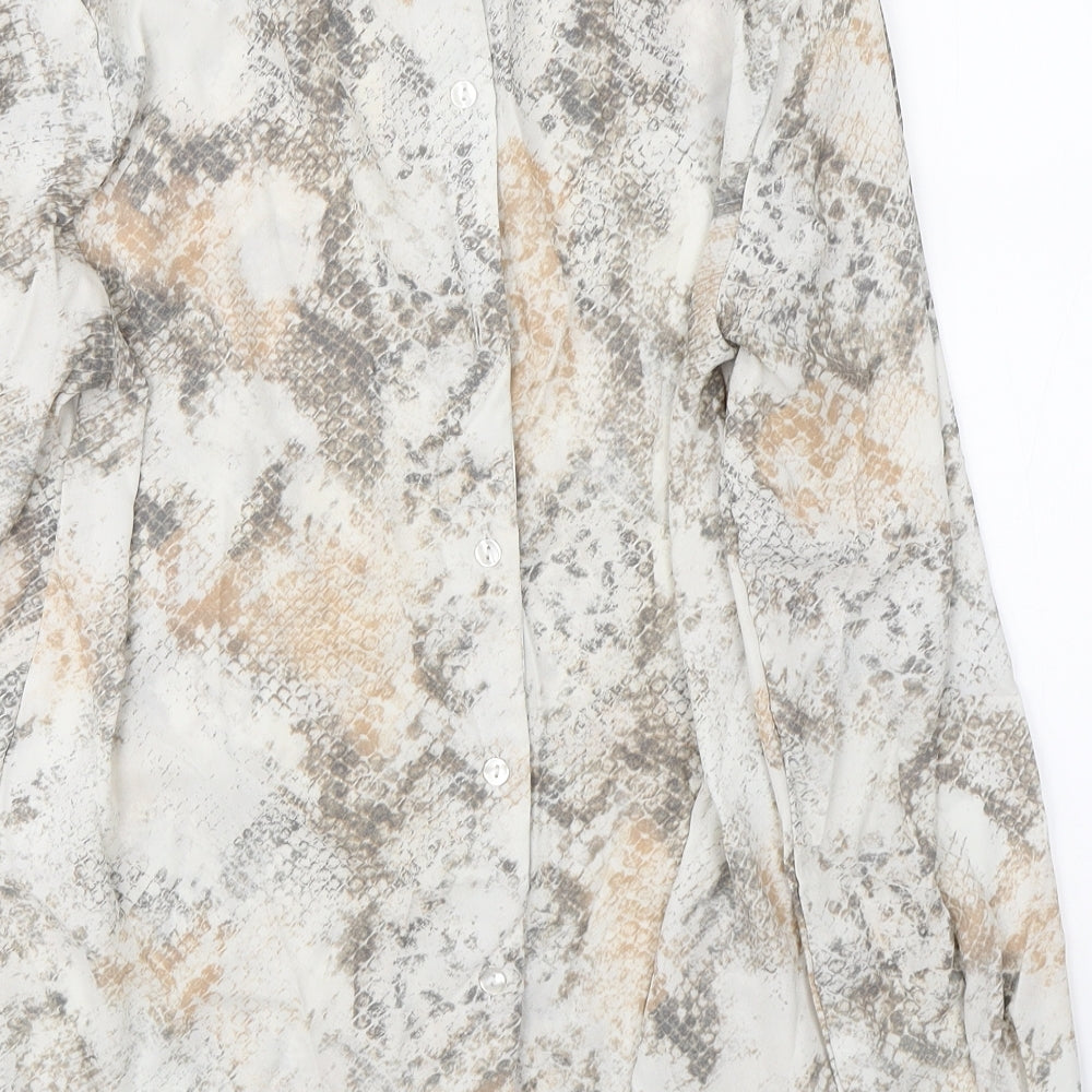 New Look Womens Beige Animal Print  Basic Blouse Size 12