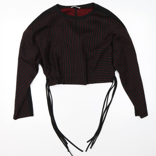 Zara Womens Black Striped  Shrug Jumper Size S