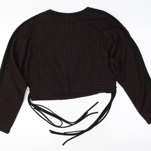 Zara Womens Black Striped  Shrug Jumper Size S