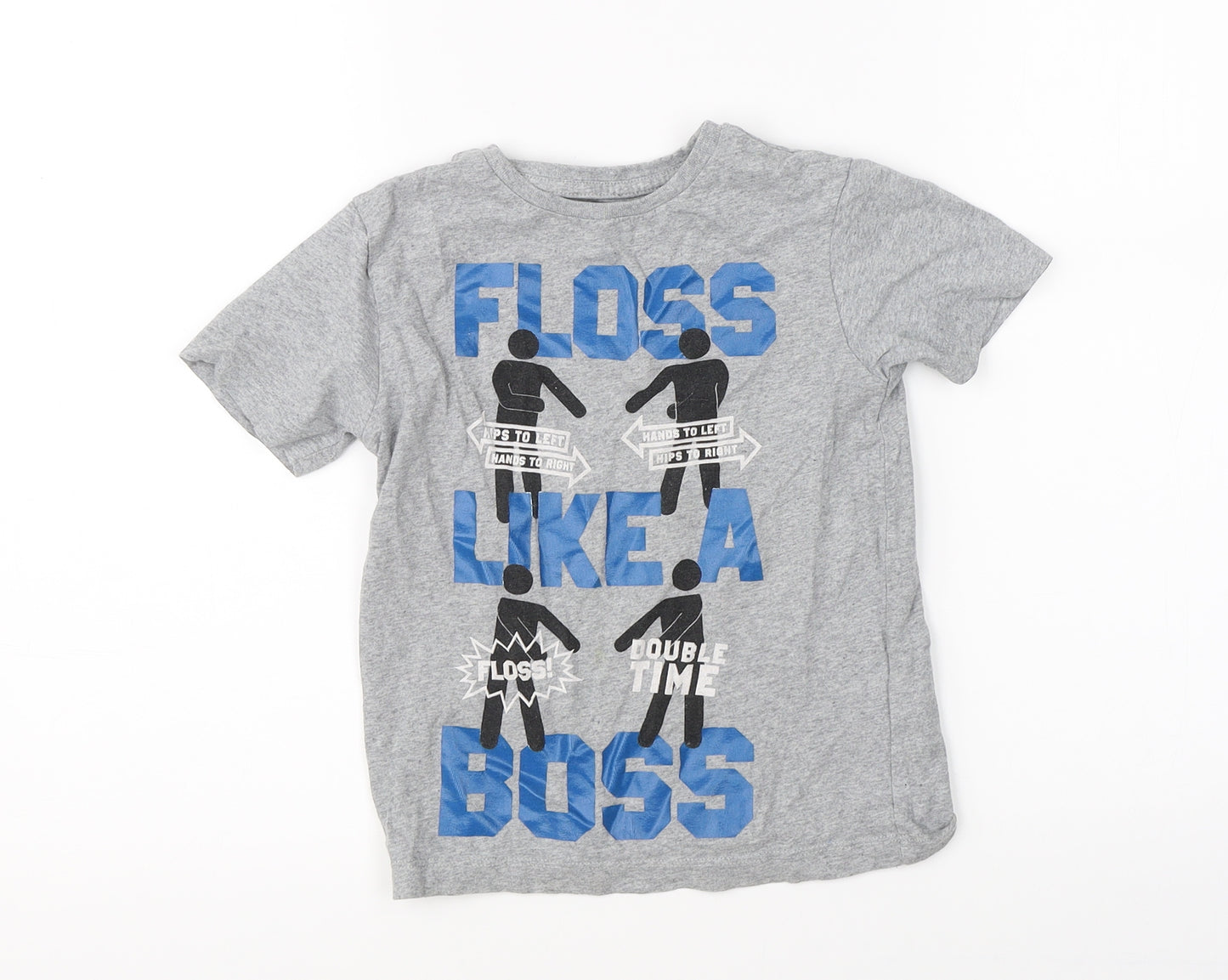 Primark Boys Grey   Basic T-Shirt Size 5-6 Years  - dance floss
