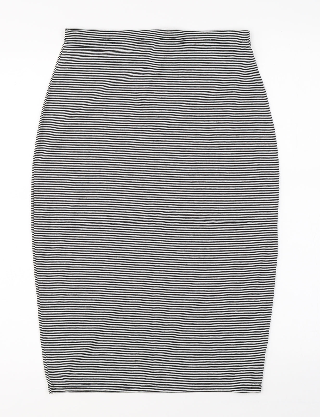 Missguided Womens Black Striped  Straight & Pencil Skirt Size 10