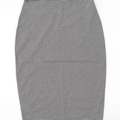 Missguided Womens Black Striped  Straight & Pencil Skirt Size 10