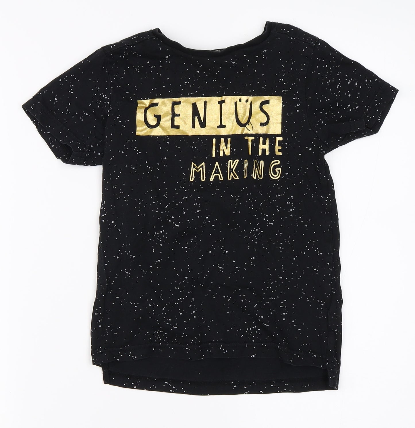 George Girls Black   Basic T-Shirt Size 5-6 Years