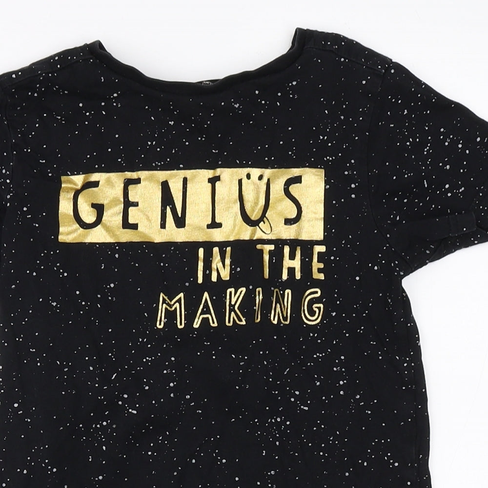 George Girls Black   Basic T-Shirt Size 5-6 Years