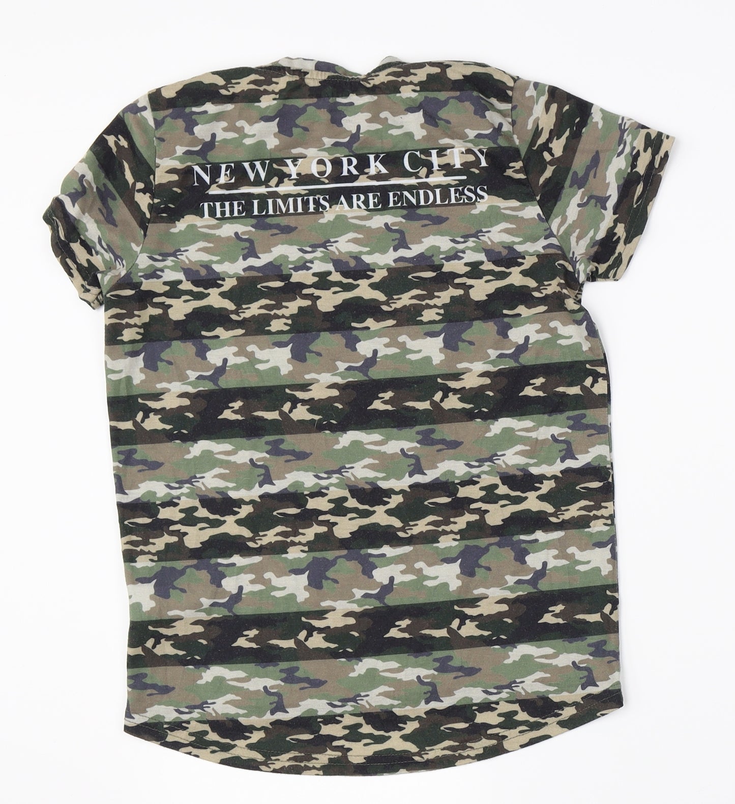 Primark Boys Green Camouflage  Basic T-Shirt Size 9-10 Years
