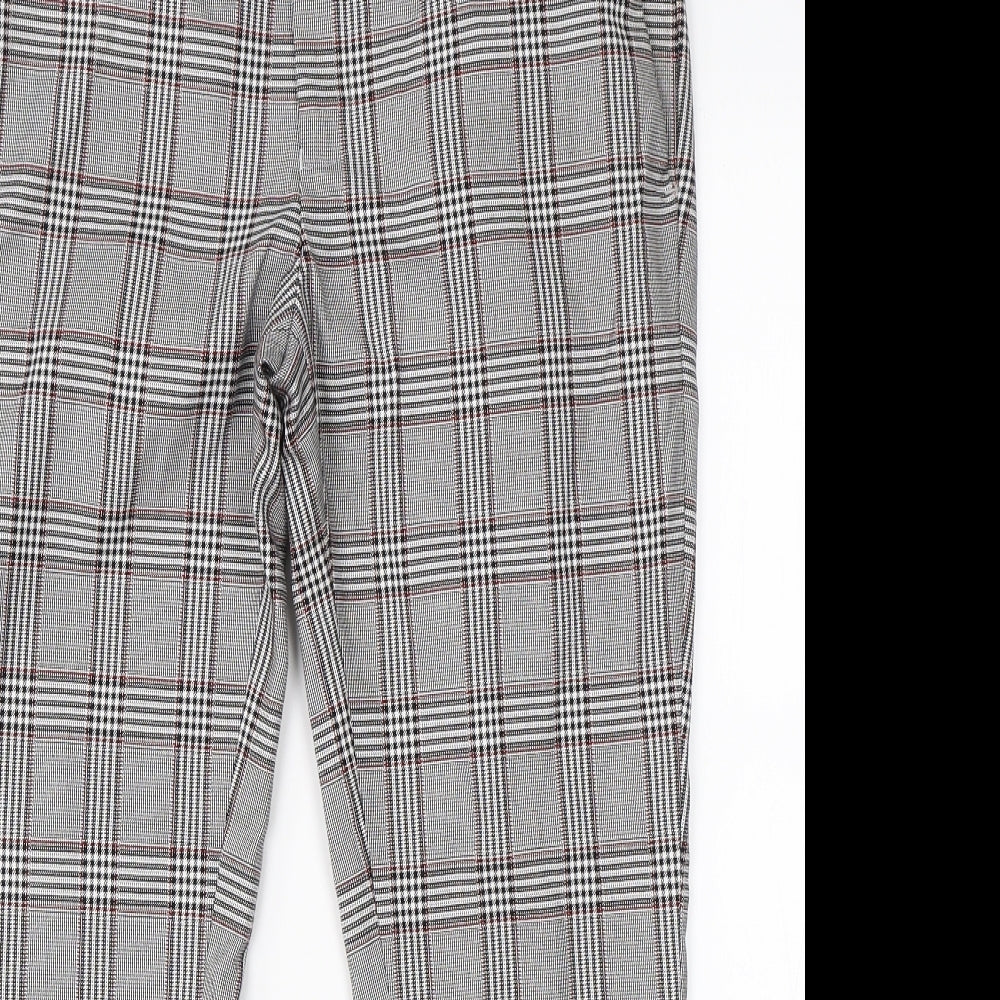 River Island Mens Grey Check  Cropped Trousers Size 34 L25 in