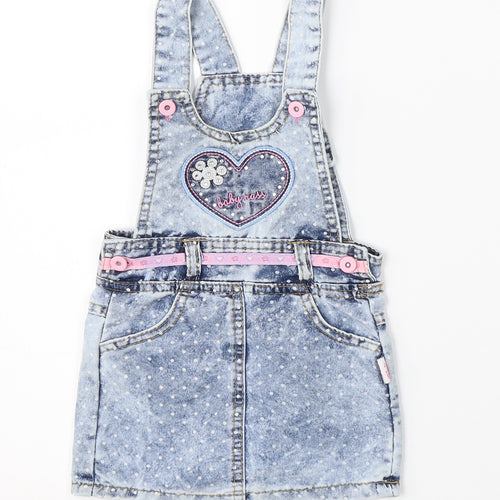 Civil Baby Girls Blue  Denim Pinafore/Dungaree Dress  Size 18-24 Months
