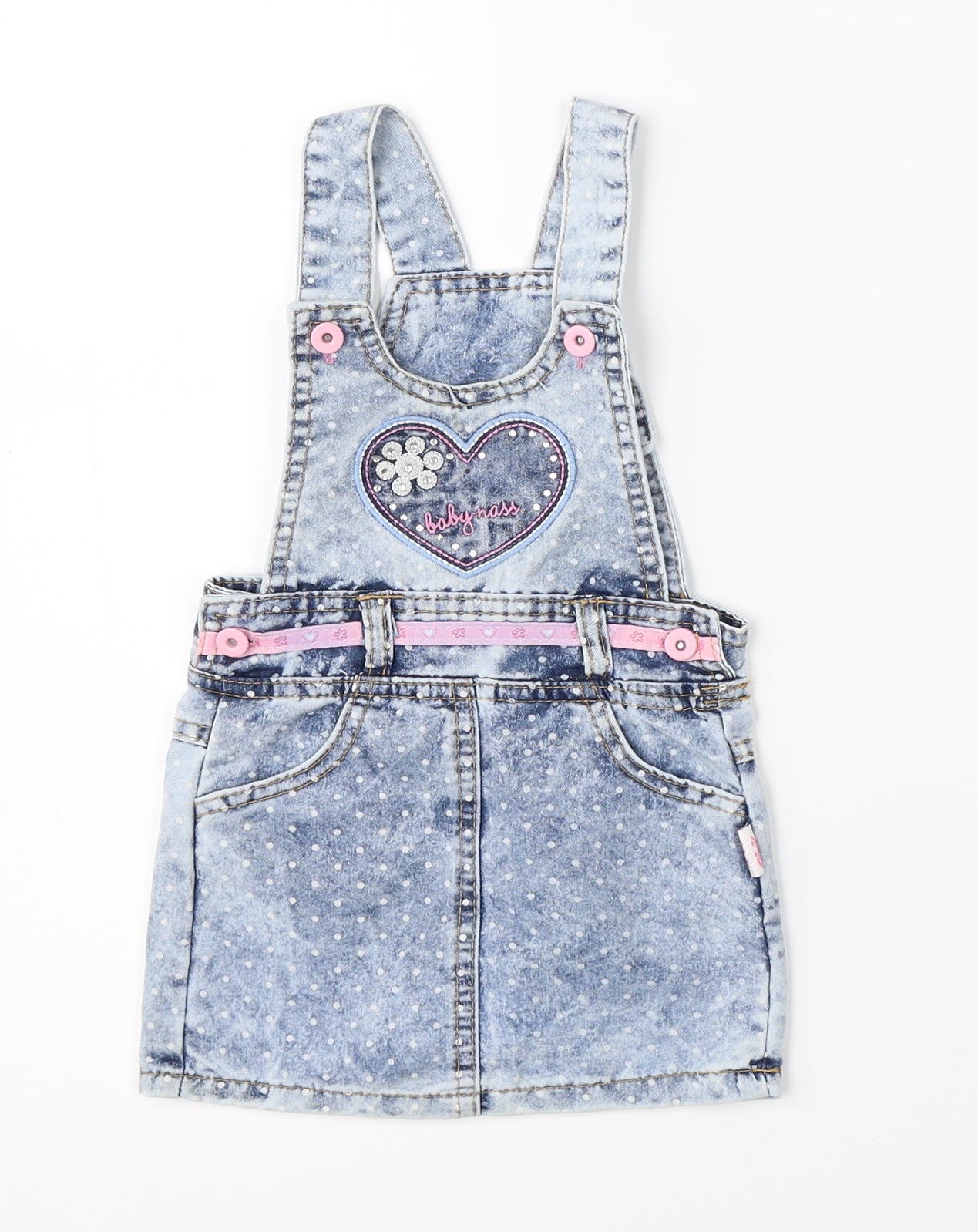 Civil Baby Girls Blue  Denim Pinafore/Dungaree Dress  Size 18-24 Months