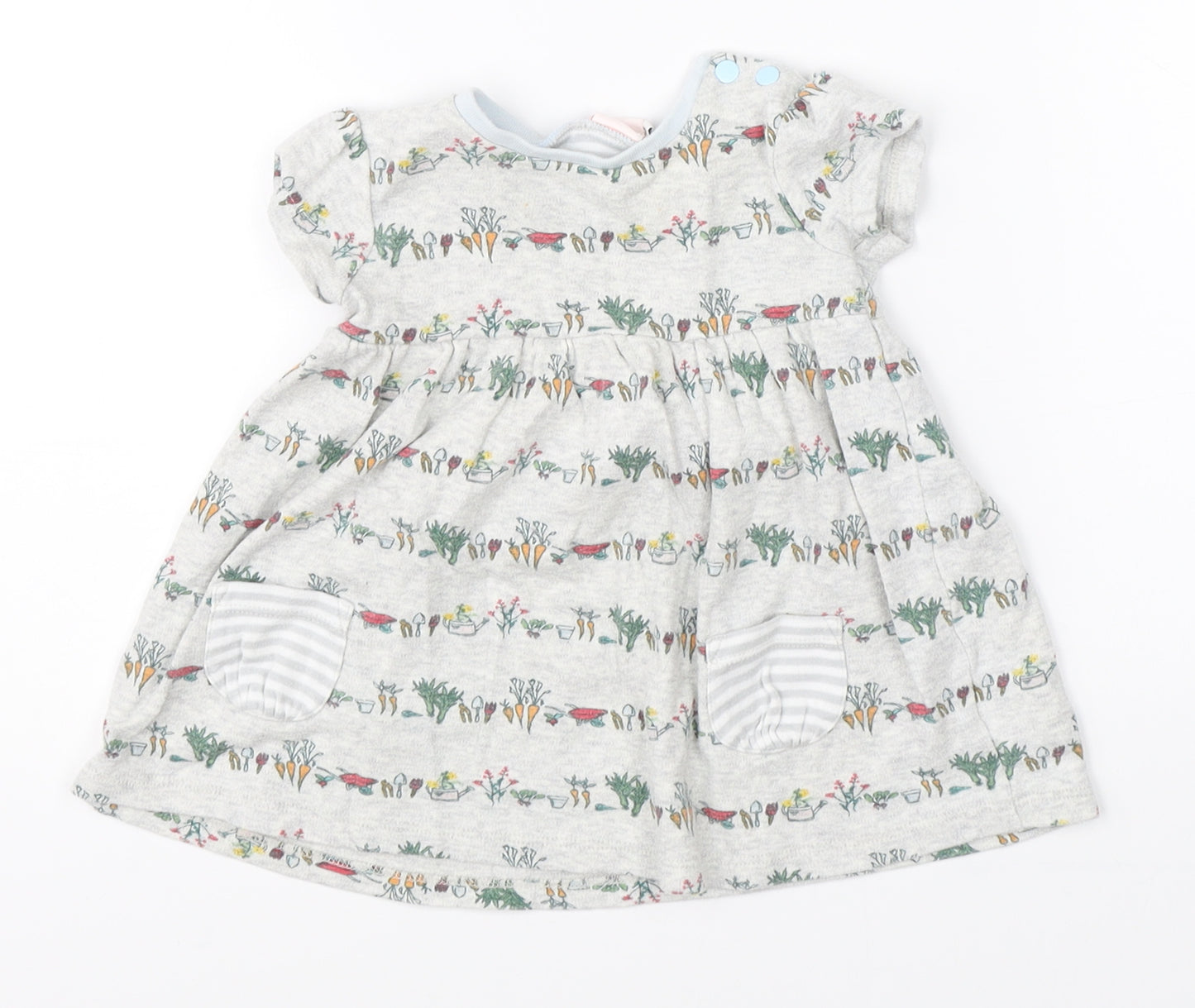 Mini Club Girls Grey   Shift  Size 3-6 Months  - vegetabels