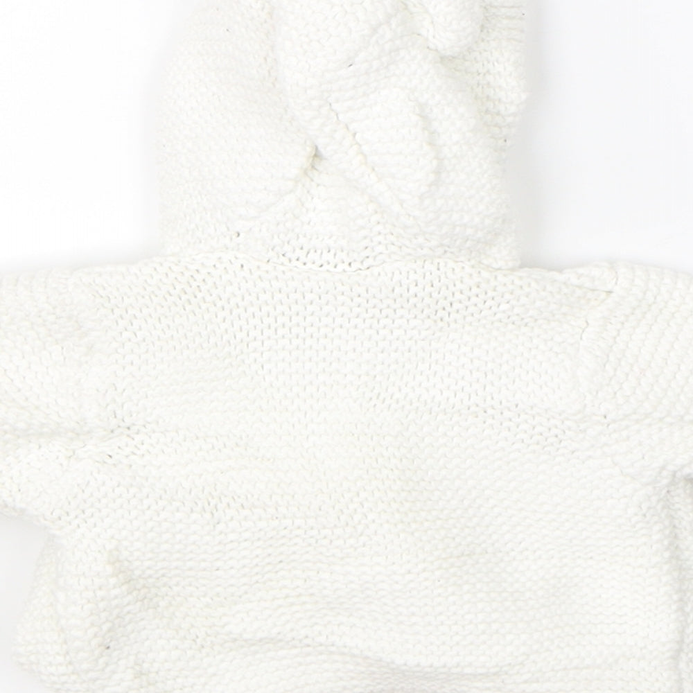 Marks & Spencer Girls White   Pullover Jumper Size 0-3 Months