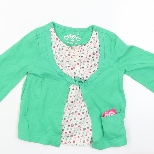 George Girls Green   Pullover Jumper Size 9-12 Months