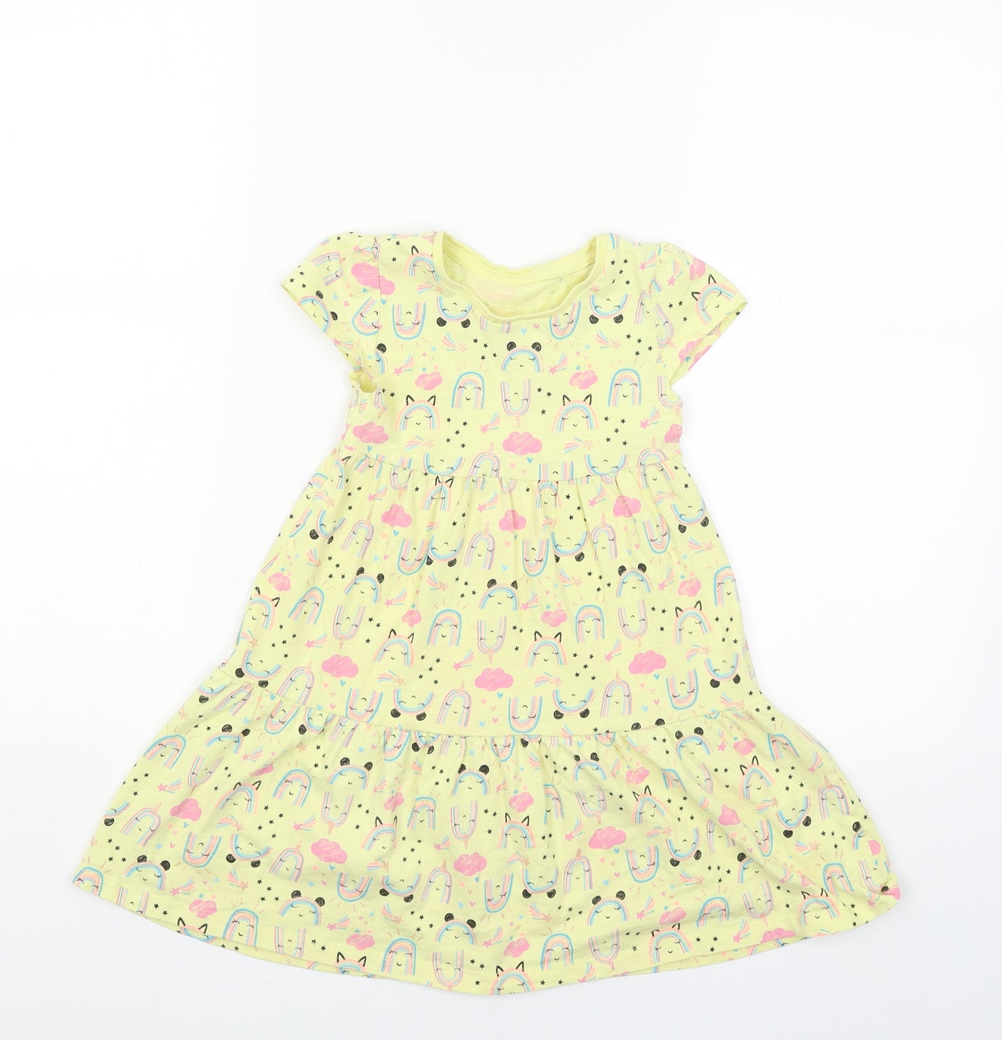 Matalan Girls Yellow   Tank Dress  Size 3-4 Years