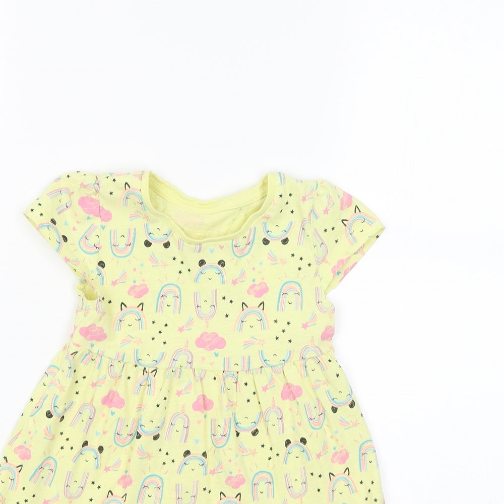 Matalan Girls Yellow   Tank Dress  Size 3-4 Years