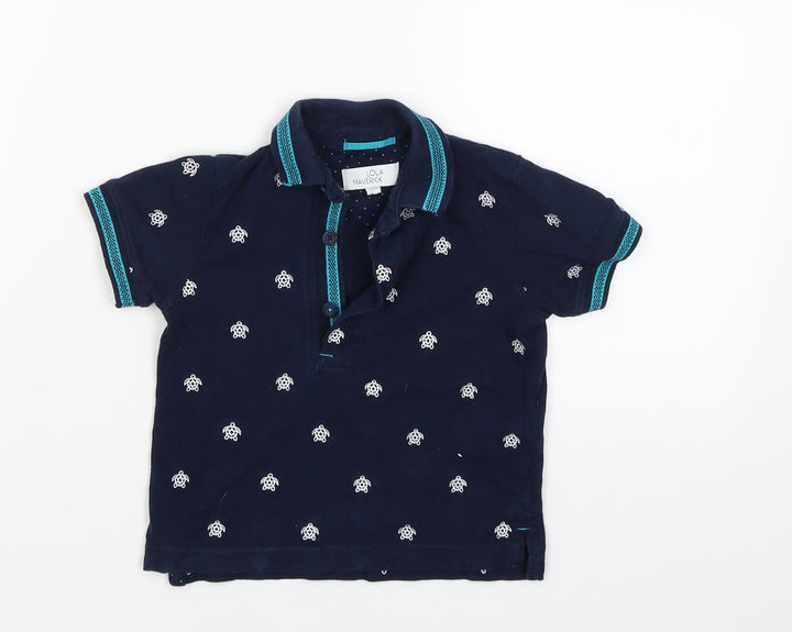 LOLA MAVERICK Boys Blue Basic T-Shirt Size 12-18 Months