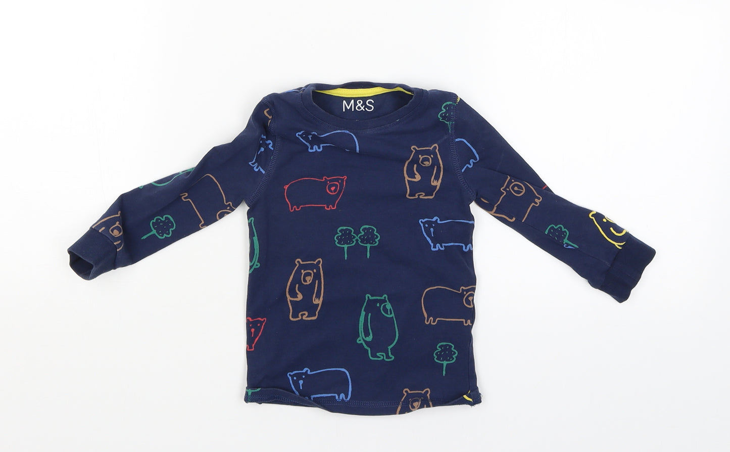 M&S Boys Blue   Basic T-Shirt Size 12-18 Months