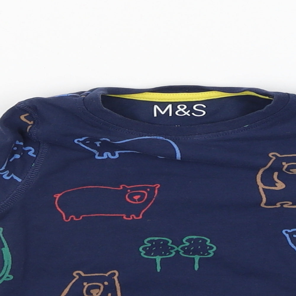 M&S Boys Blue   Basic T-Shirt Size 12-18 Months