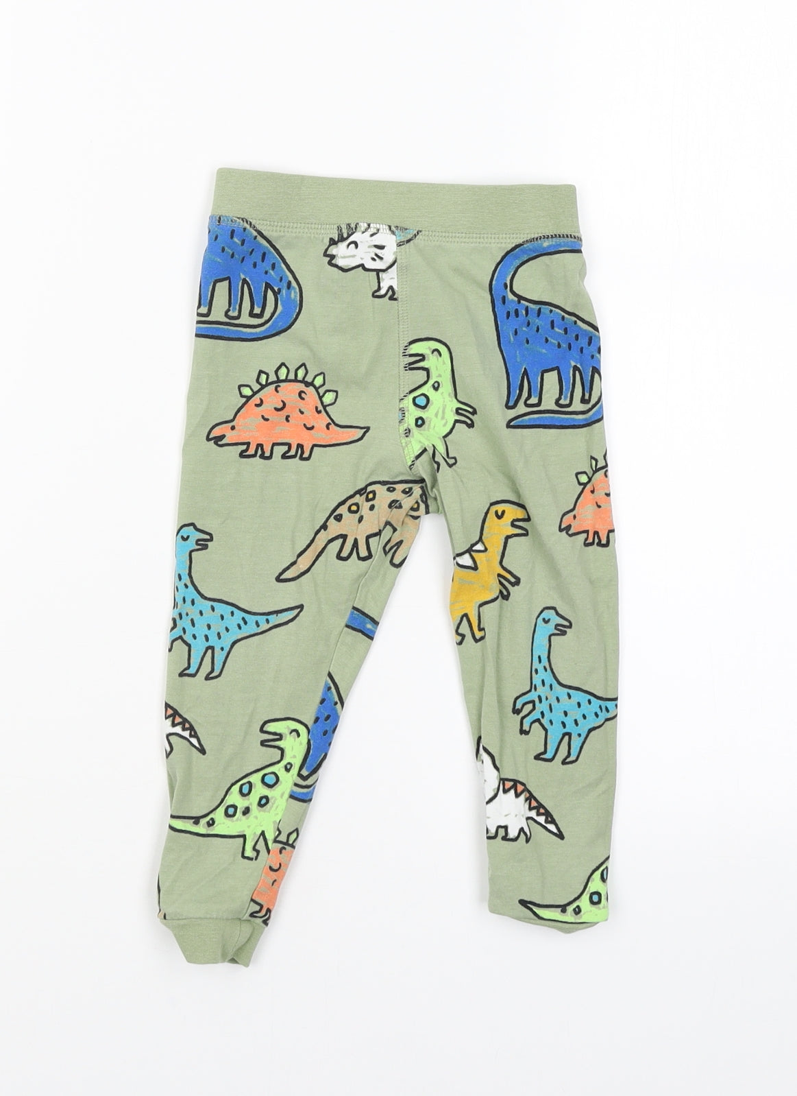 M&S Boys Green   Jogger Trousers Size 18-24 Months L50 cm - dinosaurs