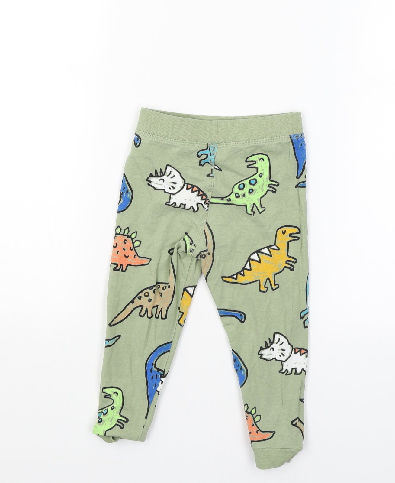 M&S Boys Green   Jogger Trousers Size 18-24 Months L50 cm - dinosaurs